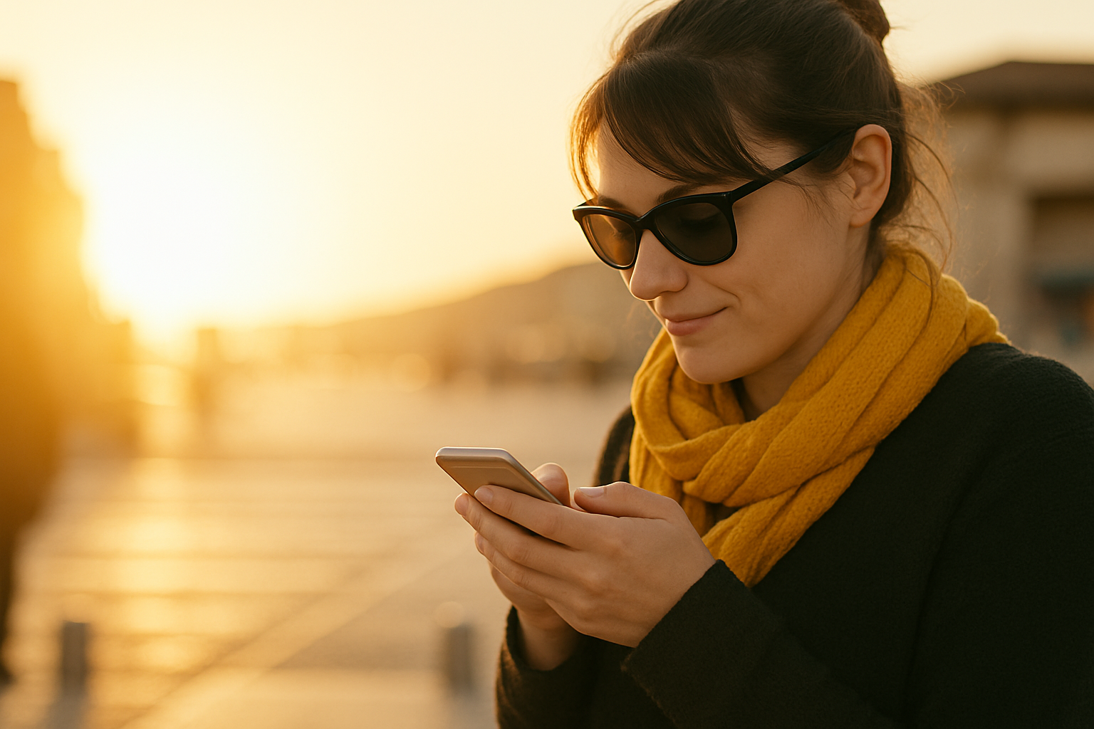 Person using phone to book a ride